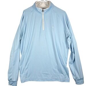Deolax Quarter Zip‎ Pullover Mens Large Light Blue Performance Golf Stretch Top